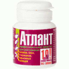 Атлант ВП (Ацетамиприд 20%) клопы, тараканы, блохи, крысиные клещи банка в коробке 5 г